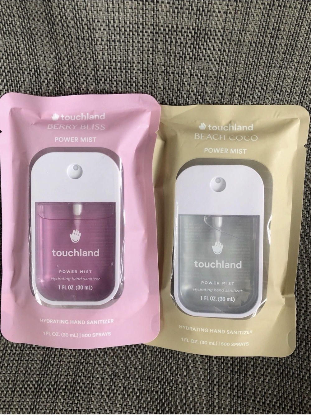 Touchland Power Mist Hand Sanitizer Lot 2 beach coco Berry bliss 1 oz